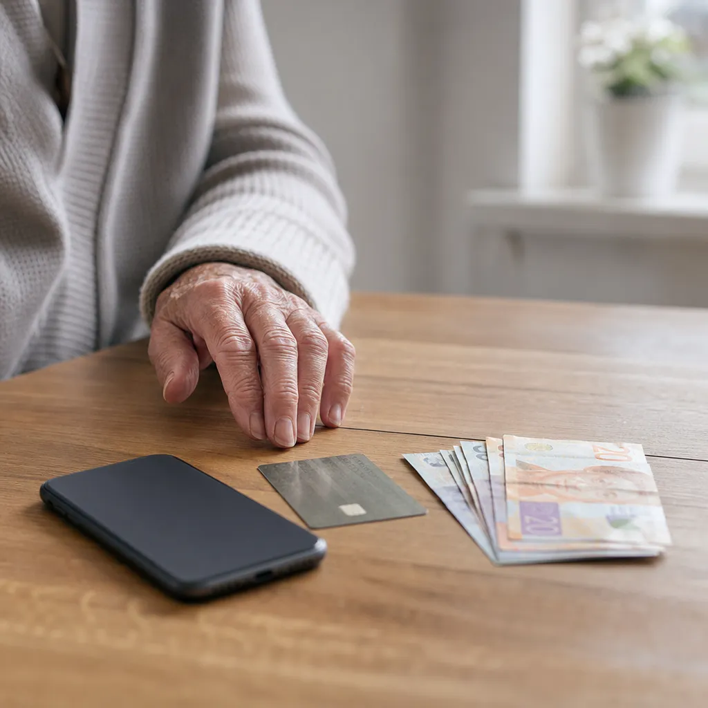 Pensionär jämför att köpa telefonen på avbetalning eller separat
