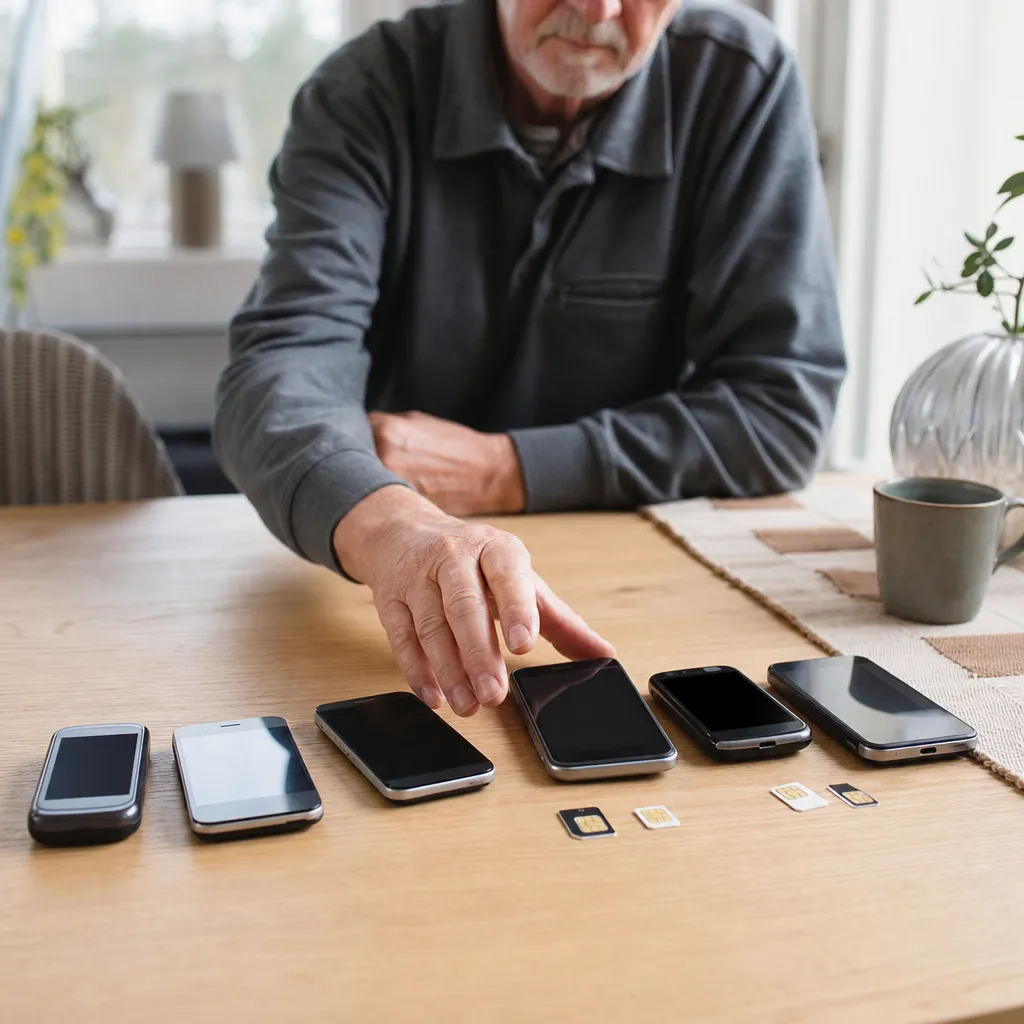 Pensionär jämför seniorabonnemang från olika operatörer på surfplattan